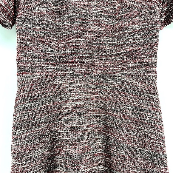 LOFT Pink Black Boucle Tweed Fit and Flare Dress with Pockets Size Petite 00P - Picture 4 of 12